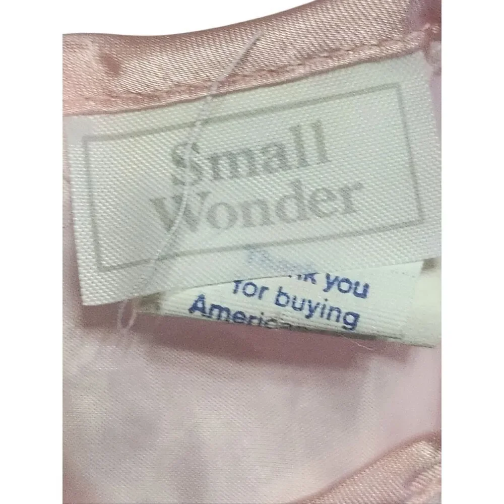Vintage Small Wonder Lace Dress Girls Size 3T Pink 80s Short Sleeve
